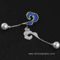 Customized Sterling Silver Drop Pearl Earrings For Women